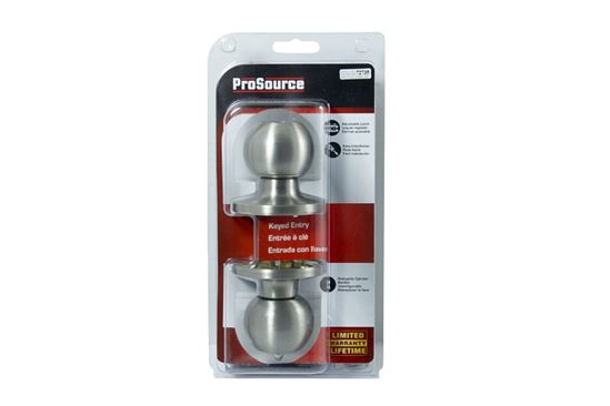 ProSource Entry Knob, Stainless Steel, KW1, KA3 Keyway, 3 Grade, Pack of 3 - VORG5762448