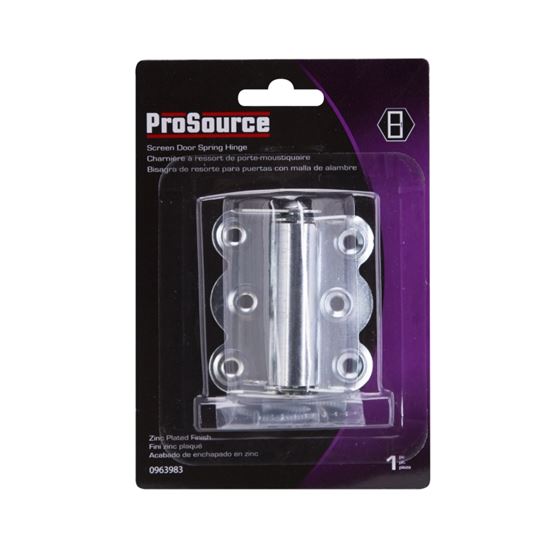 ProSource 20333ZCB-PS Spring Hinge, Steel, Zinc, 180 deg Range of Motion, Screw Mounting - VORG0963983