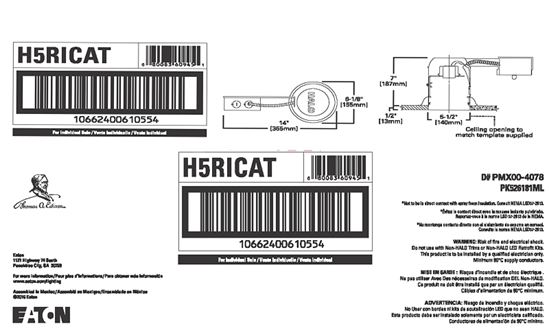 Halo H5RICAT Recessed Housing, 5 in Dia Recessed Can, Aluminum, Pack of 6 - VORG9716531