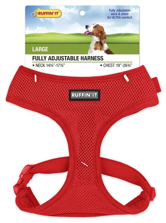 Ruffin'It 41466 Fully Adjustable Harness, 14-3/4 to 17-3/4 in x 19 to 26-3/4 in, Mesh Fabric, Assorted, Pack of 4 - VORG4768594