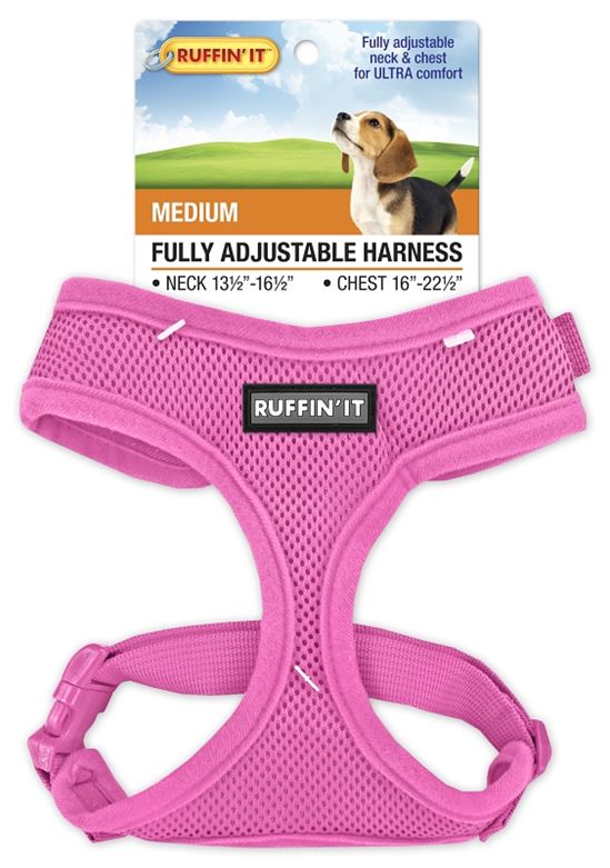 Ruffin'It 41463 Fully Adjustable Harness, 13-1/2 to 16-1/2 in x 16 to 22-1/2, Mesh Fabric, Assorted, Pack of 4 - VORG4768586