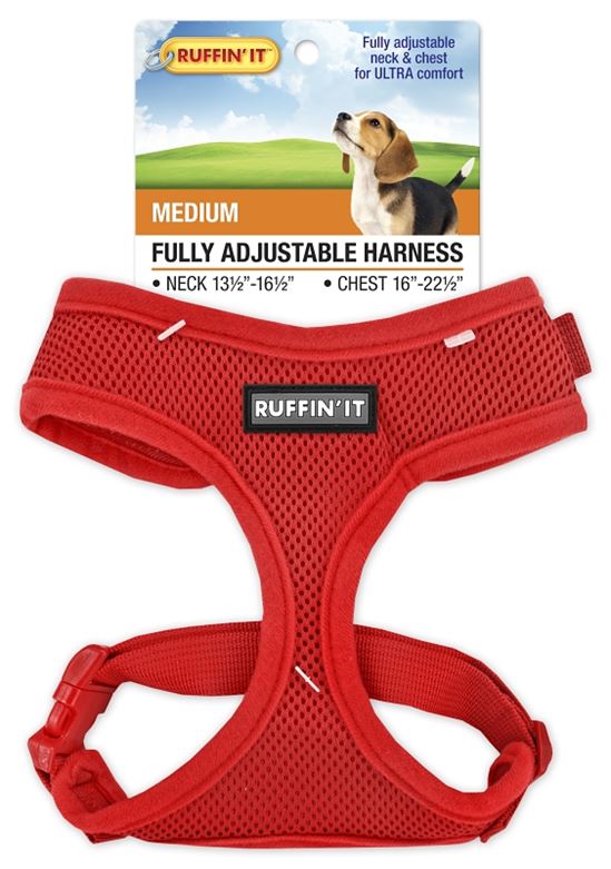 Ruffin'It 41463 Fully Adjustable Harness, 13-1/2 to 16-1/2 in x 16 to 22-1/2, Mesh Fabric, Assorted, Pack of 4 - VORG4768586