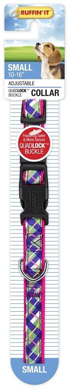 Ruffin'It 39746 Adjustable Dog Collar, 10 to 16 in L, 5/8 in W, Assorted, Pack of 3 - VORG4768503