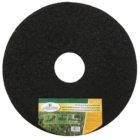 Landscapers Select M-10104-3L Mulch Mat, 30 in Dia, 1/2 in Thick, Crumb Rubber, Dark Brown, Pack of 4 - VORG7571573