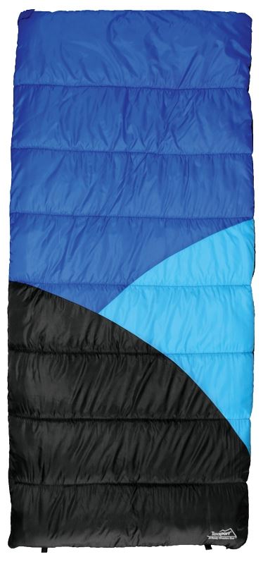 Texsport 15237 Sleeping Bag, 75 in L, 33 in W, Polyester, Black/Dark Blue/Gray/Light Blue - VORG4121232