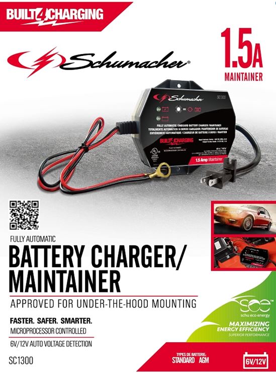 Schumacher SC1300 Battery Maintainer, 6/12 V Output, AGM Battery - VORG7227754