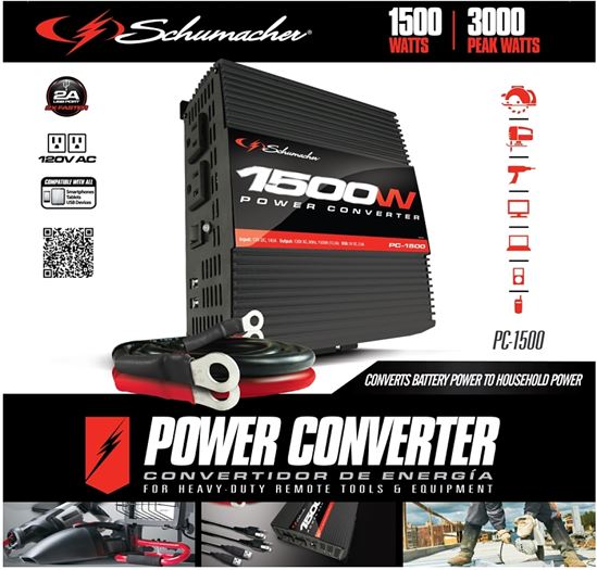 Schumacher PC-1500 Power Inverter, 12.8/13.2 VDC Input, 110/125 V Output - VORG7187230