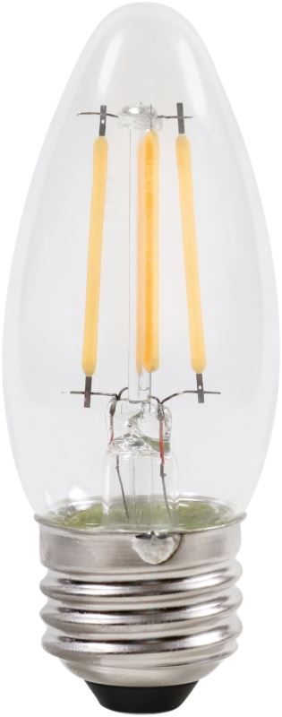 Sylvania 40795 Natural LED Bulb, Decorative, B10 Blunt Tip Lamp, 60 W Equivalent, E26 Lamp Base, Dimmable, Clear