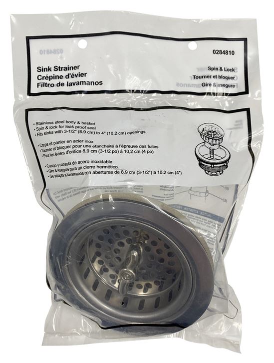 ProSource 122048 Basket Strainer Assembly, 4.4 in Dia, For: 3-1/2 to 4 in Dia Opening Sink - VORG0284810