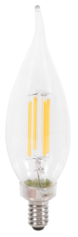 Sylvania 40755 Natural LED Bulb, Decorative, B10 Bent Tip Lamp, 40 W Equivalent, E12 Lamp Base, Dimmable, Clear