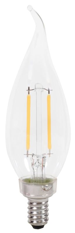 Sylvania 40855 Natural LED Bulb, Decorative, B10 Bent Tip Lamp, 25 W Equivalent, E12 Lamp Base, Dimmable, Clear