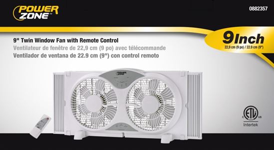 PowerZone BP2-9A Reversible Fan, 120 V, 9 in Dia Blade, 12-Blade, 3-Speed, Touch Panel and Remote Control, White - VORG0882357