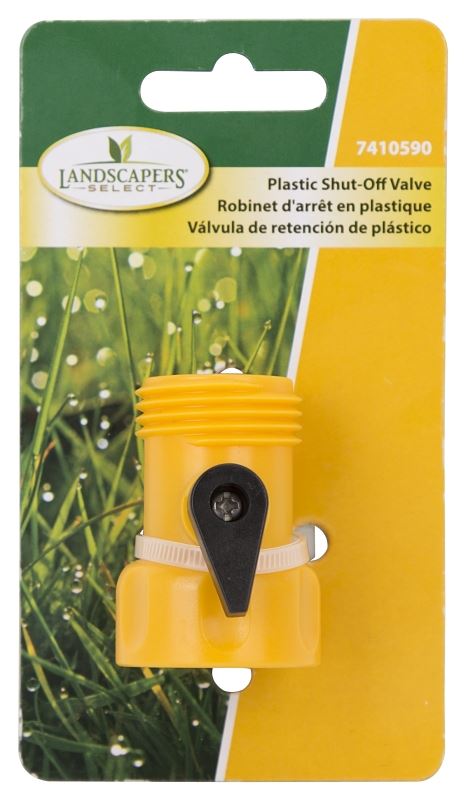 Landscapers Select GC5143L Hose Shut-Off Valve, 3/4 in, Female, 1 -Port/Way, Plastic Body, Yellow - VORG7410590