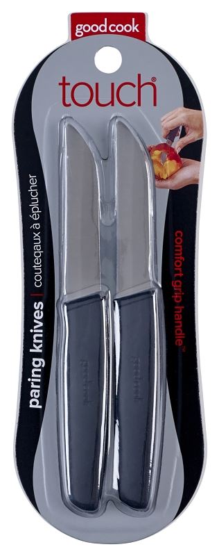 Goodcook 20333 Paring Knife, Stainless Steel Blade, TPR Handle, Black Handle - VORG7345473