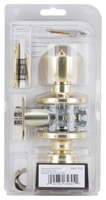 ProSource Entry Knob, Brass, KW1, KA3 Keyway, 3 Grade, Pack of 3 - VORG6997753