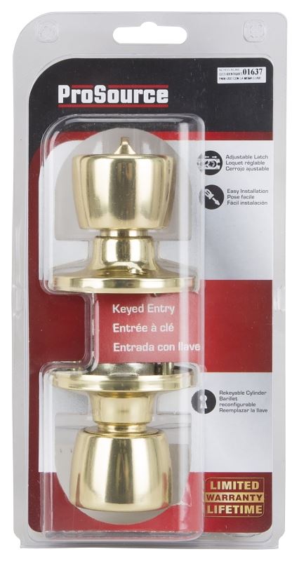 ProSource Entry Knob, Brass, KW1, KA3 Keyway, 3 Grade, Pack of 3 - VORG6997753