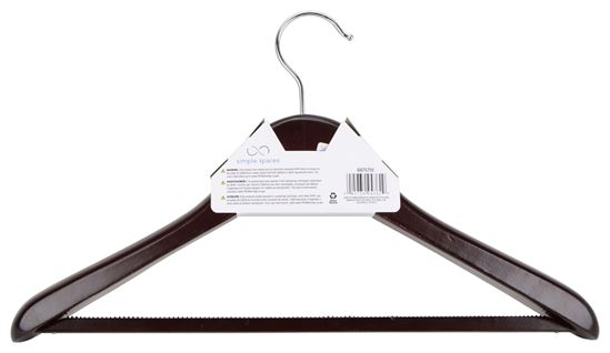 Simple Spaces HEA00046G Suit Hanger, 6.6 lb Capacity, Steel/Wood, Mahogany - VORG6875710