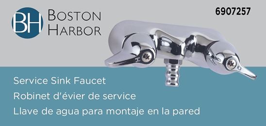 Boston Harbor RS207 Bath Faucet, 2-Faucet Handle, Lever Handle, Brass, Chrome Plated, Wall Mounting, Round Spout - VORG6907257