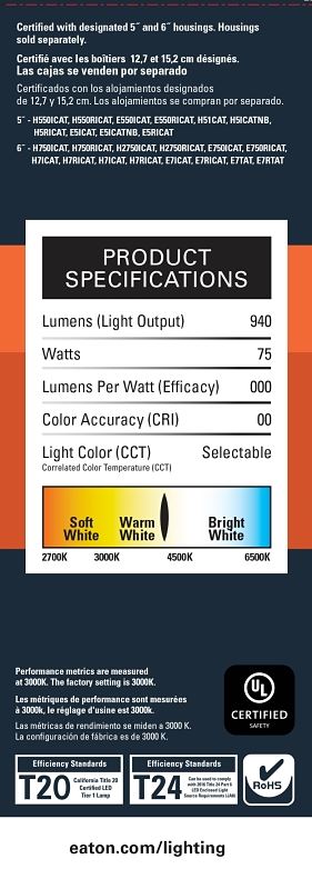 HALO RL56099S1EWHR Retrofit Module, 12 W, 120 V, LED Lamp, White, Matte - VORG2692440