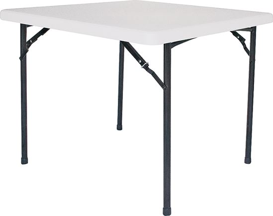 Simple Spaces BT036X001A Folding Table, 36 in OAW, 36 in OAD, 29-1/4 in OAH, Steel Frame, Polyethylene Tabletop