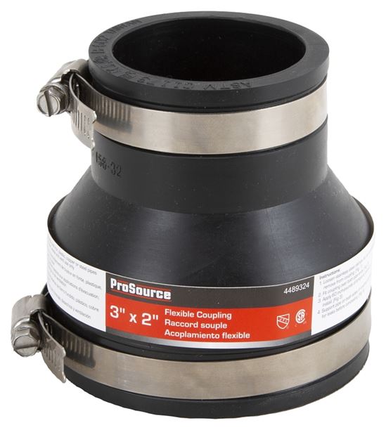 ProSource Coupling, 3 x 2 in, PVC, Black - VORG4489324