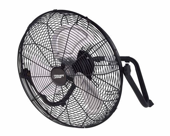 PowerZone LF-18 Floor Fan, 120 VAC, 18 in Dia Blade, 3-Blade, 3-Speed, 360 deg Rotating, Black - VORG0829713