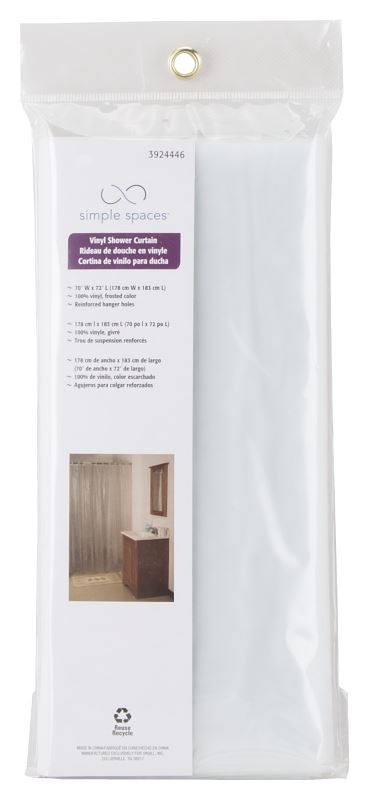 Simple Spaces SD-PCP01-F3L Shower Curtain, Vinyl, Frosted, Frosted - VORG3924446