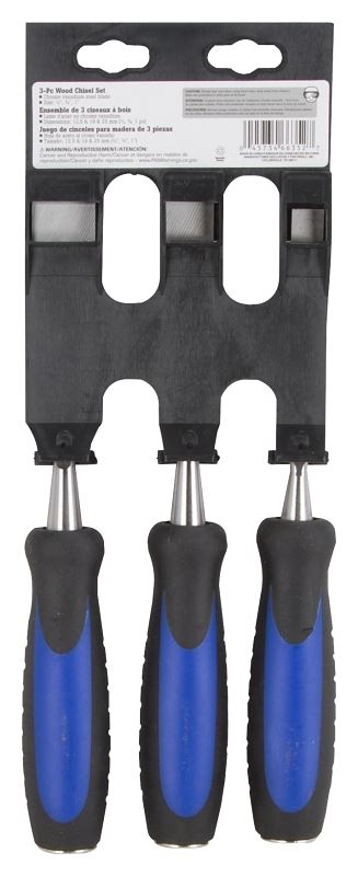 Vulcan JL-CH3PC Chisel Set with Striking Cap, 4-Piece, CRV, Polished, Blue and Black - VORG5543087