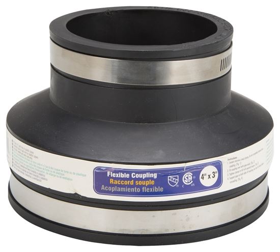 ProSource Coupling, 4 x 3 in, PVC, Black - VORG5184213