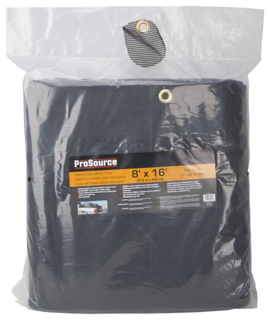 ProSource 746B Mesh Tarpaulin, 16 ft L, 8 ft W, Polypropylene, Black - VORG0756882