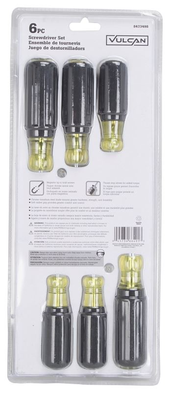 Vulcan SD-SET-PVC Screwdriver, 6-Piece, Yellow (Handle) - VORG8473498