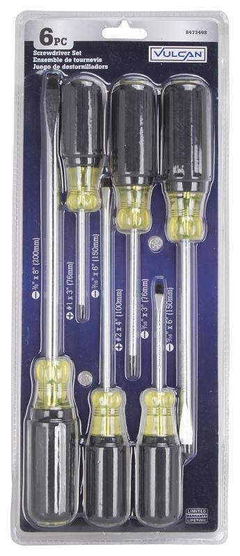 Vulcan SD-SET-PVC Screwdriver, 6-Piece, Yellow (Handle) - VORG8473498