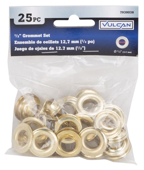 Vulcan JL-VT15989 Grommet, 25-Piece, Brass Grommet, Brass Grommet, Brass Grommet - VORG7939036