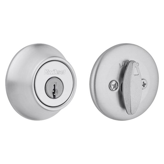 Kwikset 660 26DRCALRCSK3BX Deadbolt, Satin Chrome, 2-3/8, 2-3/4 in Backset, 1-3/4 to 1-3/8 in Thick Door, Pack of 3 - VORG9610130