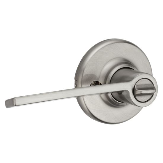 Kwikset 300LRL 15 CP V1 Privacy Lever, Satin Nickel, Zinc, Residential, Reversible Hand, 3 Grade - VORG9142977