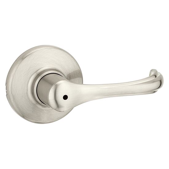 Kwikset 300DNL 15 Privacy Lever, Turnbutton Lock, Satin Nickel, Zinc, Residential, Re-Key Technology: SmartKey, 3 Grade