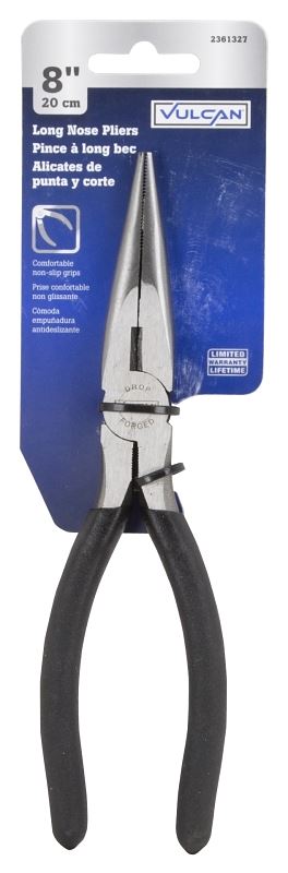 Vulcan JL-NP009 Plier, 8 in OAL, 1.6 mm Cutting Capacity, 5 cm Jaw Opening, Black Handle, 7/8 in W Jaw, 2-1/2 in L Jaw - VORG2361327