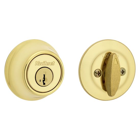 Kwikset 660 3 RCAL RCS Deadbolt, Different Key, Steel, Polished Brass, 2-3/8, 2-3/4 in Backset - VORG8623647