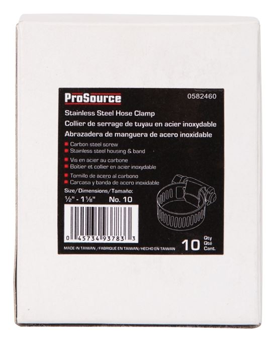 ProSource HCRAN10 Interlocked Hose Clamp, Stainless Steel, Stainless Steel, Pack of 10 - VORG0582460
