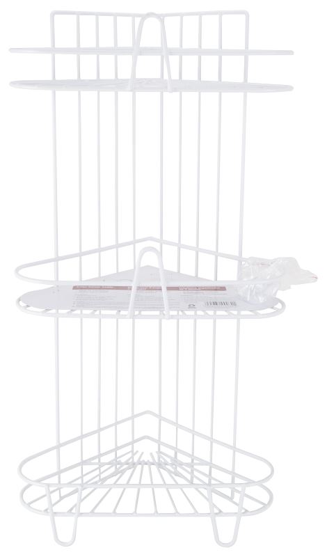 Simple Spaces SS-SC3-29-PE-3L Shower Caddy, 3-Shelf, 11-5/8 in OAW, 23-1/4 in OAH, 8-1/4 in OAD, 10 lb - VORG0420869