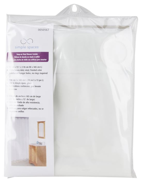 Simple Spaces XG-02-FS Hookless Shower Curtain, Vinyl - VORG0050567