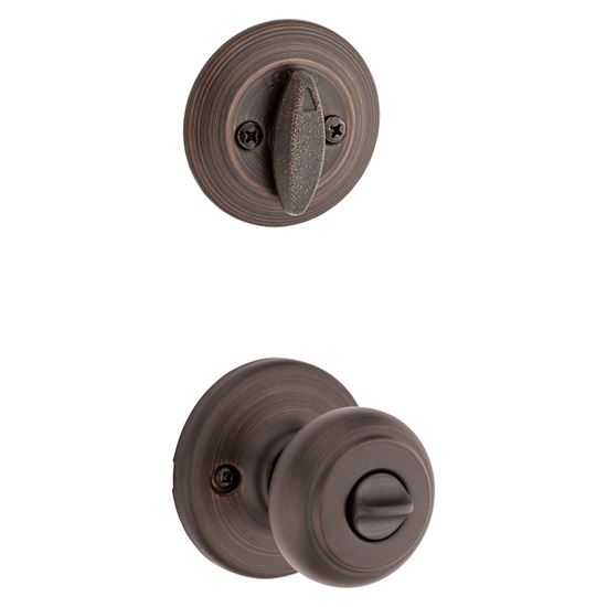 Kwikset 92420-045 Combination Lockset, Knob Handle, Cove Design, Venetian Bronze - VORG8382269