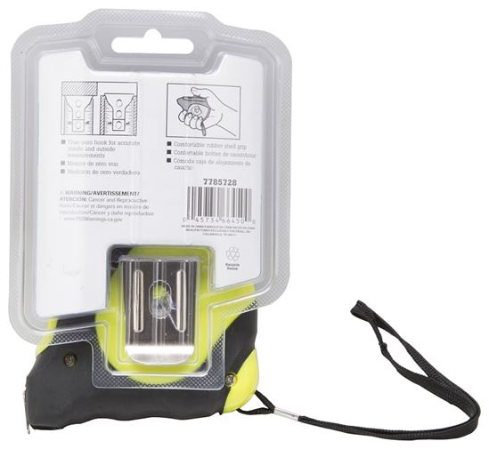 Vulcan 26-7.5X25-G Tape Measure, 25 ft L Blade, 1 in W Blade, Steel Blade, ABS Plastic Case, Lime Case - VORG7785728