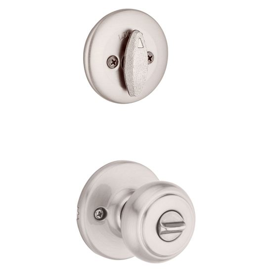 Kwikset 242CV 15 CP K6 Combination Lockset, Knob Handle, Cove Design, Satin Nickel, 3 Grade, Metal - VORG8382277