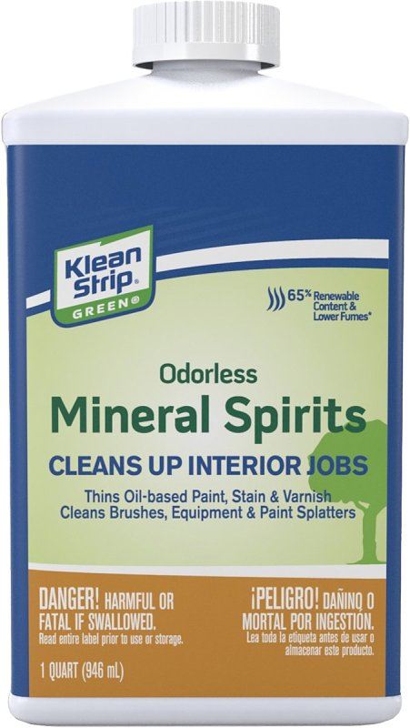 Klean Strip QKGO75CA Mineral Spirit Thinner, Liquid, Milky White, 1 qt, Pack of 4