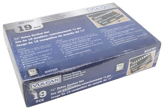 Vulcan TS1019-M Socket Set, Chrome Vanadium Steel, Chrome - VORG8053787