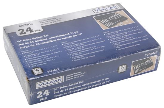 Vulcan TS-24PC-V1 Socket Set, Chrome Vanadium Steel, Chrome - VORG7263627