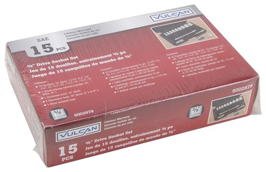 Vulcan TS1015 Socket Set, Chrome Vanadium Steel, Chrome - VORG6002679