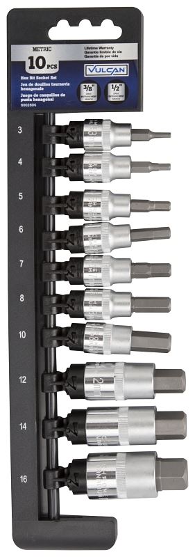 Vulcan TS1010M Socket Set, Chrome Vanadium Steel, Chrome - VORG6002604