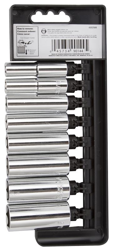 Vulcan TS1008 Socket Set, Chrome Vanadium Steel, Chrome - VORG6002588